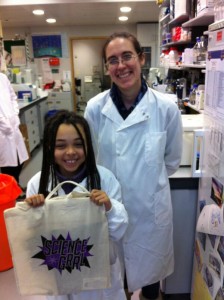 Aimee with a ScienceGrrl bag